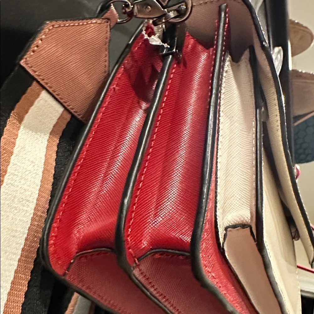 Botkier Cobbler colorblock Crossbody Bag in Bold Red white and Light Pink - Picture 11 of 16